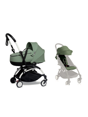 Babyzen YOYO2 Stroller White Frame with Peppermint Bassinet & FREE 6+ Color Pack